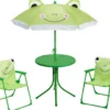 SET JARDIN ENFANT 2 CHAISES 1 TABLE 1 PARASOL GRENOUILLE