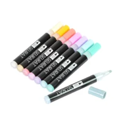SET 8 MARQUEURS ACRYLIQUES POINTE 3MM COLORIS PASTELS