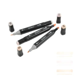 SET 3 MARQUEURS DOUBLE POINTE ROSE PEAU