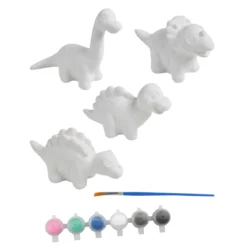 SET 4 MINIATURES A PEINDRE CERAMIQUE LE MONDE DES DINOSAURES