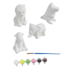 SET 4 MINIATURES A PEINDRE CERAMIQUE LE MONDE DE LA JUNGLE