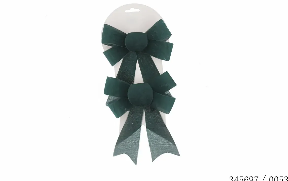 SET 2 NOEUDS VERTS 15X17CM