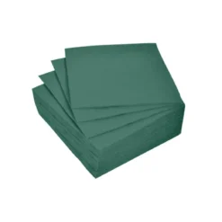 SET 40 SERVIETTES COCKTAIL MICROGA 2 PLIS 25X25CM VERT SAPIN