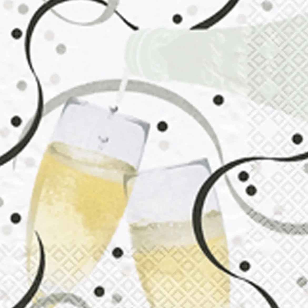 SET 20 SERVIETTES COCKTAIL 3 PLIS 25X25CM FLUTE A CHAMPAGNE
