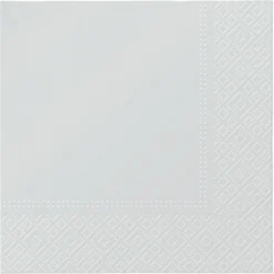 SET 20 SERVIETTES 3 PLIS 33X33CM ARGENT