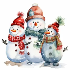 SET 20 SERVIETTES 3 PLIS 33X33CM 3 BONHOMMES DE NEIGE