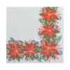 SET 20 SERVIETTES 3 PLIS 33X33CM BORDURE POINSETTIAS