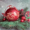 SET 20 SERVIETTES 3 PLIS 33X33CM BOULE ROUGE DE NOEL