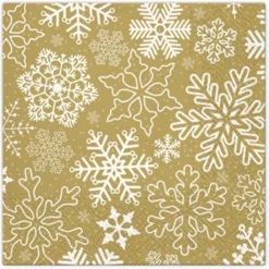 SET 20 SERVIETTES 3 PLIS 33X33CM FLOCONS BLANCS