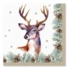 SET 20 SERVIETTES 3 PLIS 33X33CM NATURE CERF