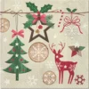 SET 20 SERVIETTES 3 PLIS 33X33CM NOEL RUSTIQUE