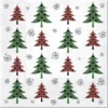 SET 20 SERVIETTES 3 PLIS 33X33CM SAPINS VERTS ET ROUGES