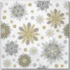 SET 20 SERVIETTES 3 PLIS 33X33CM SHINY SNOWFLAKES