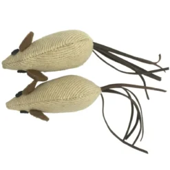 SET 2 SOURIS 14CM ECRU