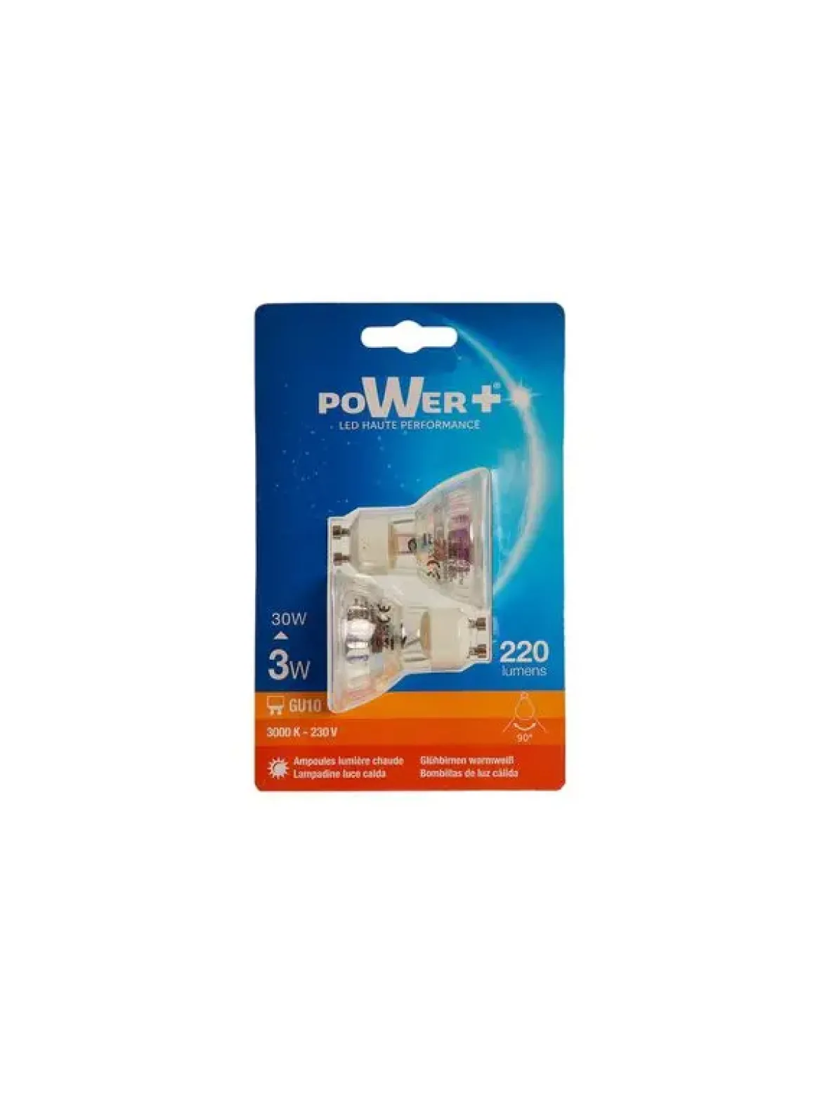 SET 2 SPOTS GU10 SMD 3W 3000K