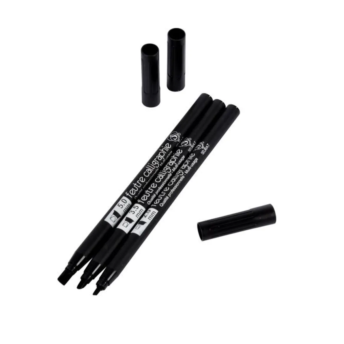 SET 3 STYLOS CALLIGRAPHIE NOIR