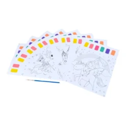 SET 8 TABLEAUX PEINTURE MAGIQUE 21X28.5CM PRINCESSE