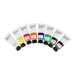 SET 8 TUBES PEINTURE ACRYLIQUE 22ML LES BASIQUES