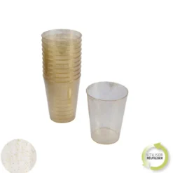 SET 20 VERRES PAILLETTES 20CL OR