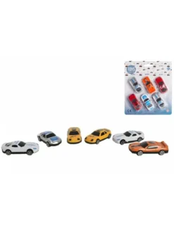 SET 6 VOITURES PLASTIQUE ROUES LIBRES 7 CM