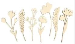 SILHOUETTES FLEURS BOIS 21CM X7 PIECES
