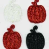 STICKER CITROUILLE ACRYL. GLITTER NOIR. BLANC. ORANGE 2.5 CM
