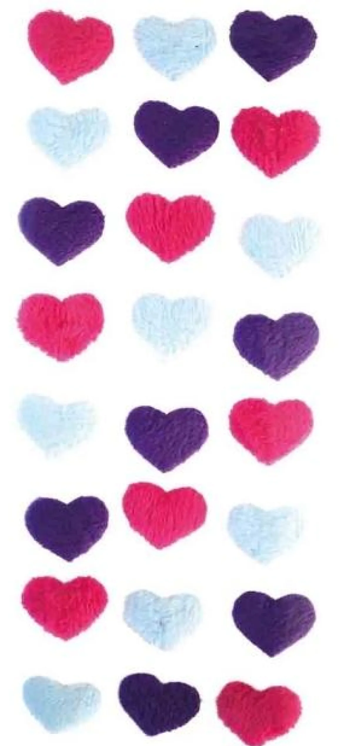 STICKER COEUR EN MOUMOUTE 1.8 X 1.5 CM X 24 PCS