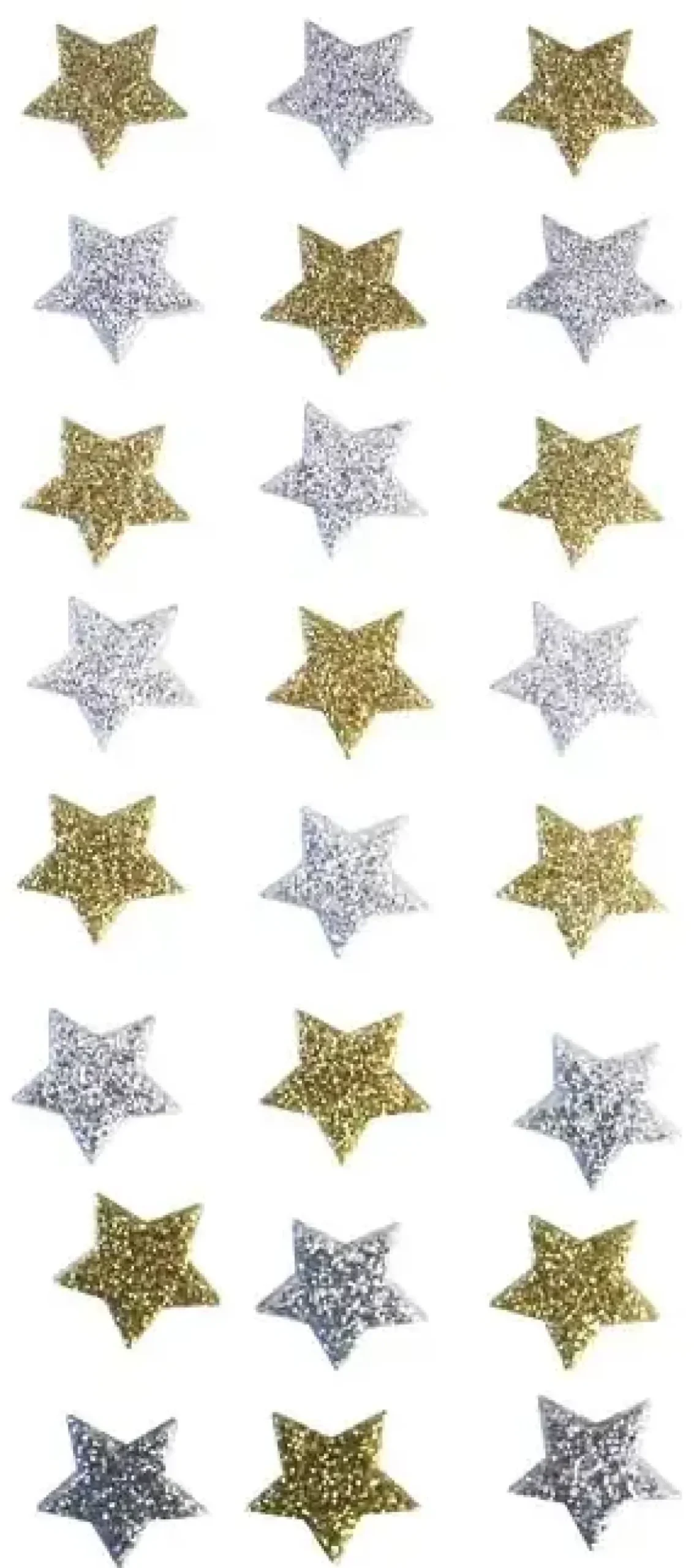STICKER ETOILE PAILLETEE ARGENT. OR 18 MM X 24 PCS