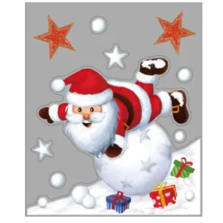 STICKER PAILLETTE PERE NOEL 29X35CM