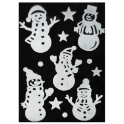 STICKER PERE NOEL BONHOMME DE NEIGE BLANC 29X40CM