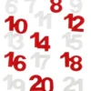 STICKERS CHIFFRES FEUTRINE ROUGE BLANC 2CM X24 PIECES