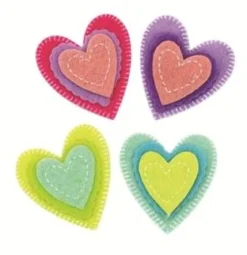 STICKERS COEURS FEUTRINE 4.5CM X10 PIECES