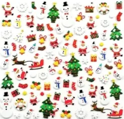 STICKERS 3D CAOUTCHOUC NOEL X93 PIECES