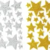 STICKERS 3D ETOILES OR ARGENT MOUSSE PAILLETEE X40 PIECES