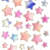 STICKERS EPOXY ETOILES PASTEL 0.8 A 1.5CM X52 PIECES