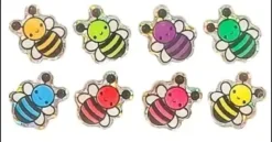 STICKERS EPOXY PAILLETES ABEILLES 1.1X1.3CM X54 PIECES