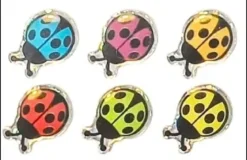 STICKERS EPOXY PAILLETES COCCINELLES 1X1.4CM X54 PIECES