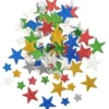 STICKERS ETOILES DE NOEL MOUSSE PAILLETEE X216 PIECES