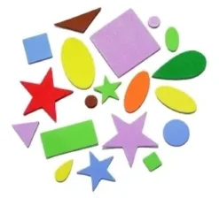 STICKERS GEOMETRIQUES MOUSSE 2.5 A 5 CM X 144 PCS
