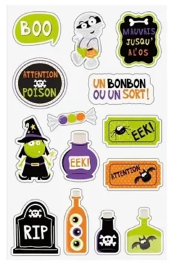 STICKERS HALLOWEEN EPOXY 1.7 A 4.9CM X14 PIECES