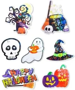 STICKERS HOLOGRAPHIQUES HALLOWEEN 5.5CM A 8.5CM X14 PIECES