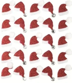 STICKERS PAILLETES BONNET PERE NOEL 2X1.5CM X25 PIECES