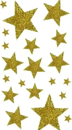 STICKERS PAILLETES ETOILES DOREES X20 PIECES