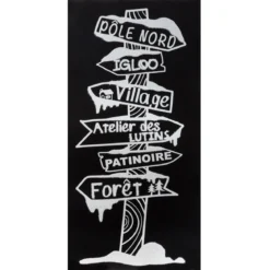 STICKERS PAILLETTE SAPIN FLOCON 23X49CM