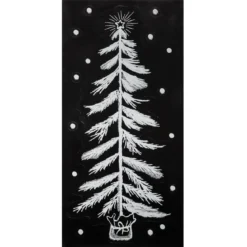STICKERS PAILLETTE SAPIN FLOCON 23X49CM