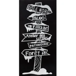 STICKERS PAILLETTE SAPIN FLOCON 23X49CM