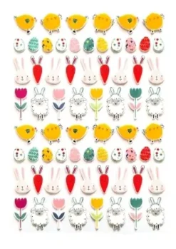 STICKERS PUFFY PAQUES 1.4CM A 3.1CM X68 PIECES