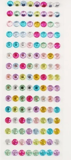 STICKERS STRASS ADHESIFS CRISTAL RONDS 1CM X120 PIECES