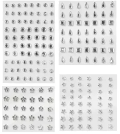 STICKERS STRASS ARGENTES 0.5 A 1CM X203 PIECES