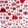 STICKERS STRASS COEUR ROSE 0.5 A 2 CM X 106 PCS